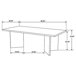 Roman - Rectangular Double V Leg Dining Table - Brown