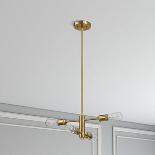 Trellis - 4 Lights Modern Gold Chandelier Vintage Pendant Fixture For Living Room - Clear / Gold