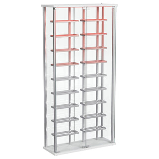 Wine Storage LED Curio Cabinet - Chrome