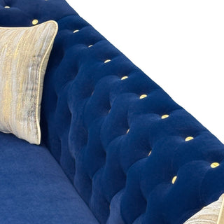 3 Person Sofa With Deep Seat, Tufted Backrest