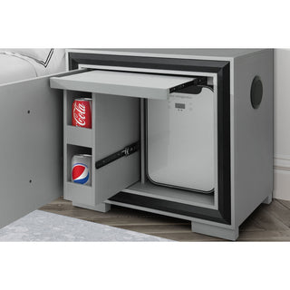Adelaide - Nightstand With Cooler And Speaker - Gray / Black