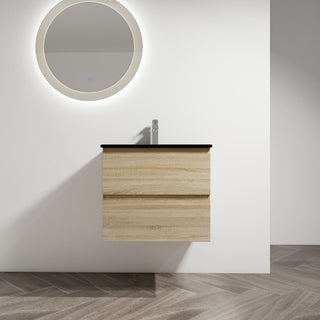 Wall Mounted Bathroom Vanity With Sink, 2 Soft Close Drawers