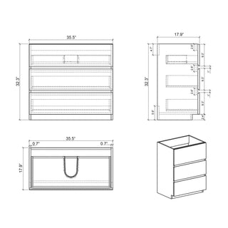 Alice - Bathroom Vanity With Sink, Large Storage Freestanding Bathroom Vanity For Modern Bathroom, One-Piece Sink Basin Without Drain And Faucet