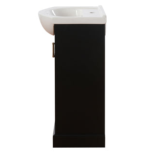 20" Bathroom Vanity With Bulged Sink, Freestanding Single Vanity Set, Soft Close Door