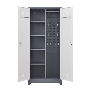 Lockers With Locking Doors, Adjustable Shelves, High Broom Tool Storage Cabinet