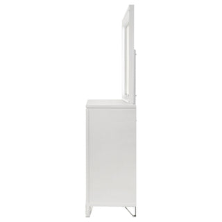 9 Drawer Dresser With LED Mirror, Touch Activated Lighting - White