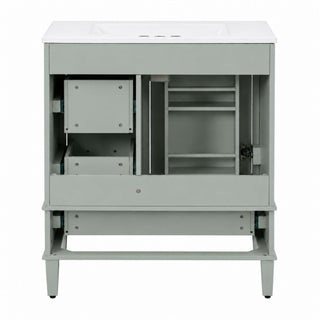 Bathroom Vanity With Sink, Soft Closing Door And Drawers - Light Green