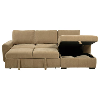 Logan - Sleeper Sectional Sofa With Right Arm Chaise - Camel