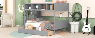 Bunk Bed With Shelfs, Storage Staircase And 2 Drawers