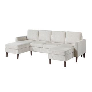 Sectional Set With Dual Chaises And Square Arms