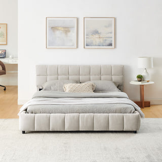 Modern Platform Bed Frame With Thick Fabric