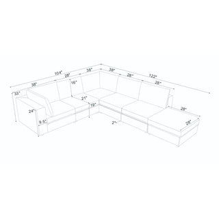 Reversible Modular Sectional Sofa With Custom Configuration