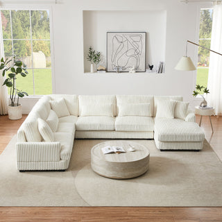 Oversized Sectional Sofa U - Shaped Sofa Couch Modern Sofa Upholstered In Soft With A Chaise Lounge For Living Room