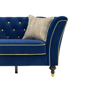 3 Person Sofa With Deep Seat, Tufted Backrest