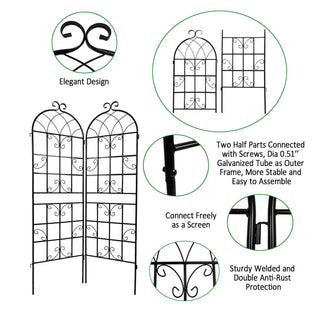 Metal Garden Rustproof Trellis For Climbing Plants Outdoor Flower Support