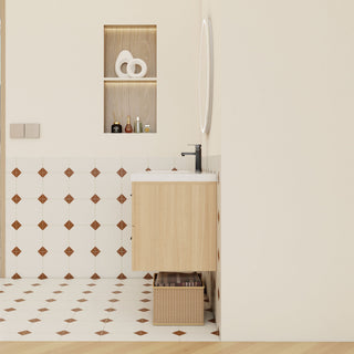 Wall Mounted Floating Bathroom Vanity With Sink, Door & Drawers Modular Cabinet