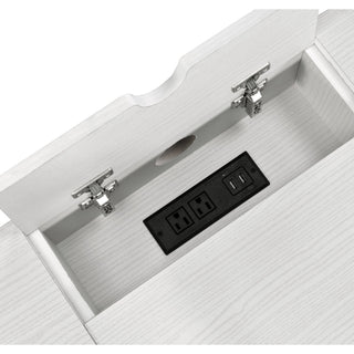 Verster - Writing Desk With USB - Black / Natural