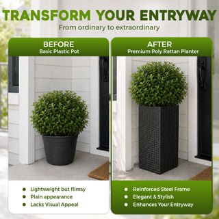 Solhome - Square Planter Box For Patio - Black