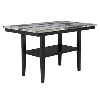 5 Piece Counter Dining Set With Table, Chairs - Black / Brown