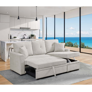 Upholstered Sectional & Pull Out Bed And Chaise Storage