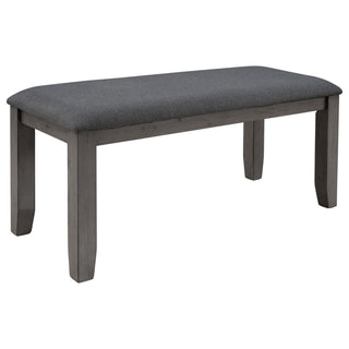 Dining Set For 6, Upholstered Chairs, Includes Table, 4 Chairs, And 2 Person Bench - Gray