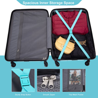 Expandable 3 Piece Luggage Sets Lightweight & Durable Suitcase, Spinner Wheels, Tsa Lock