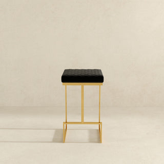 Joel - Upholstered Stool - Black / Gold