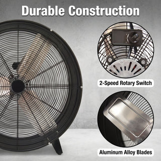 Velocity Drum Fan With 2 Speed - Black