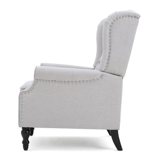 Armchair Recliner With Pushback Mechanism And Wingback Design