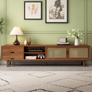 TV Stand For TVs Up To 85", Media Console With 2 Drawers - Walnut