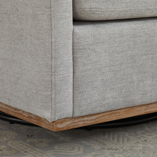 Modern Square Upholstered Swivel Accent Chair With Metal Base