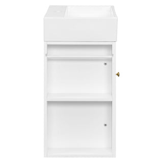 Modern Bathroom Vanity With Sink, Diamond Pattern Doors