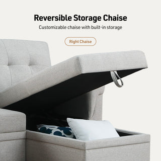 Lucca - Reversible Sleeper Sectional Sofa With Storage Chaise