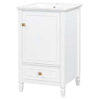 Freestanding Bathroom Vanity With Sink, Soft Closing Door, Drawer Storage - White