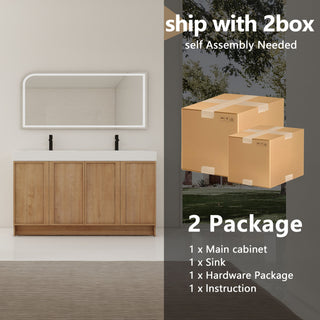 Freestanding Bathroom Vanity With Sink, Soft Close Doors