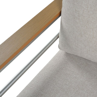 Cora - Outdoor Aluminum Club Chair Set Frame With Cushion Durable And Stylish Seating For Patio - Beige / Natural / Silver