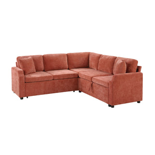 Modern L Shaped Sectional Sofa Bed With Hidden Storage Upholstery