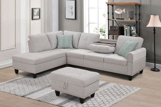Alger - Left Hand Facing Sofa & Chaise With Ottoman