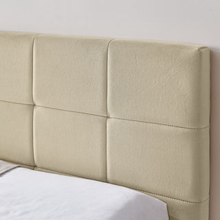 Mid-Century Storage Upholstered Tufted Bed Frame With Backrest And Armrests