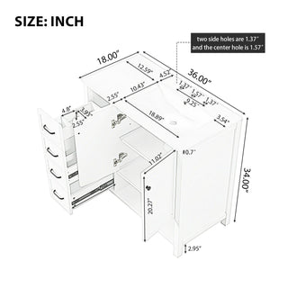 Modern Bathroom Vanity With Sink Top, 2 Doors And 2 Drawers