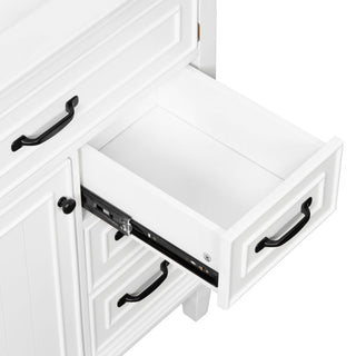 Bathroom Vanity With Sink Top, Flip Drawers, Adjustable Shelf