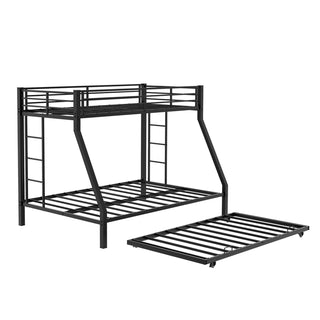 Bunk Bed For Kids, Convertible Frame With Ladders & Guardrail