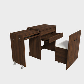 Folding Desk With Mirror And Storage Stol For Bedroom