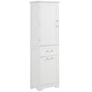 Tall Freestanding Bathroom Storage Cabinet With Adjustable Shelf And 2 Drawers