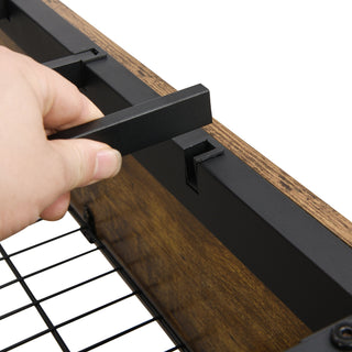 Modern Bed Frame With LED Lights, Upholstered Headboard, USB Charging