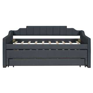 Upholstered Simple Design Daybed With Trundle And 3 Drawers