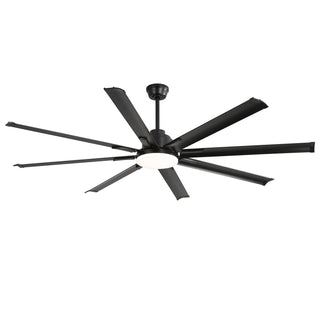72" Large Design Ceiling Fan With Smart Remote Control, 6 Wind Speed DC Motor For Living Room - Black