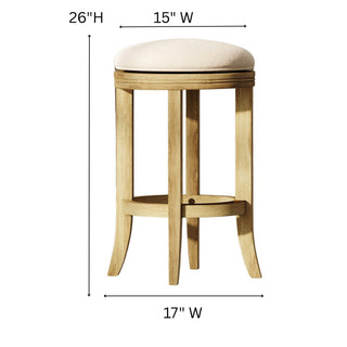 Backless Swivel Stool With Upholstered Seat