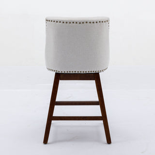 Counter Height Swivel Barstools, 26'' H Seat Height Upholstered Bar Stools (Set of 2), Fabric