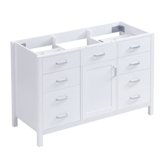 46.5" Modern Bathroom Vanity Cabinet Only, Soft Close Door & 6 Drawers - White